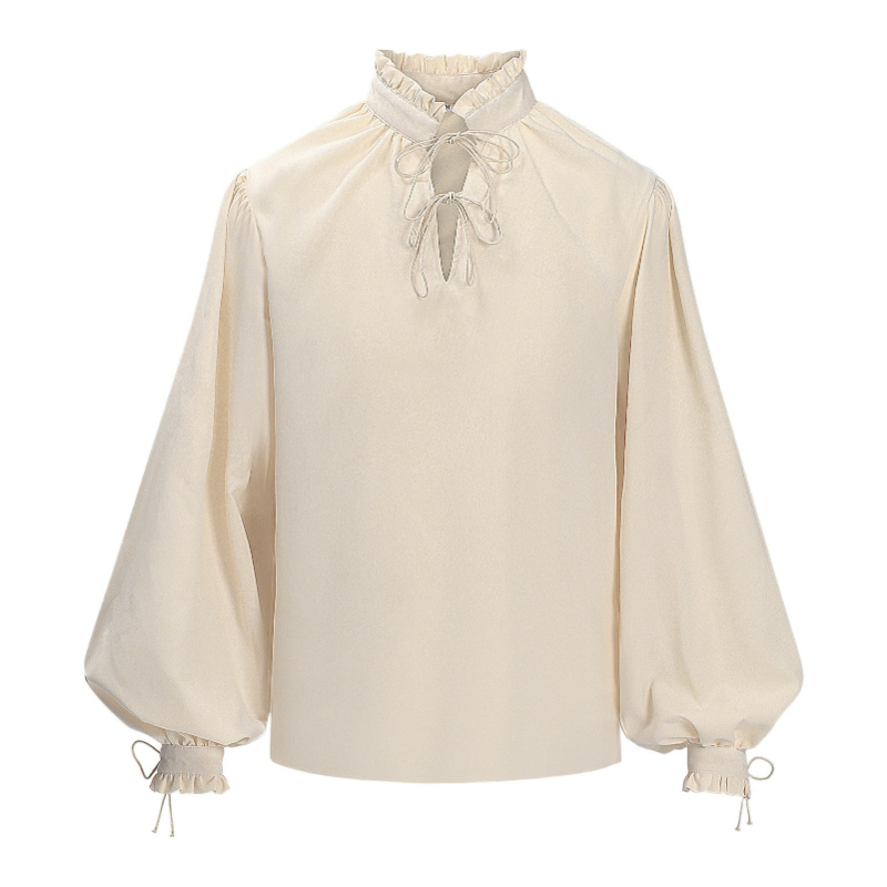 Medieval Gothic Lace Up Pirate Shirt - 남성 여성을 위한 르네상스 중세 해적