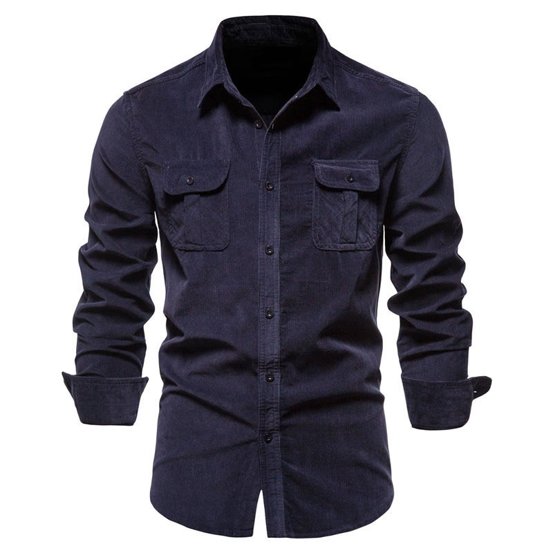 남성용 코듀로이 캐주얼 셔츠 재킷 클래식 버튼업 긴팔  - Corduroy Button Up Shirt Men 리뷰 및 가격