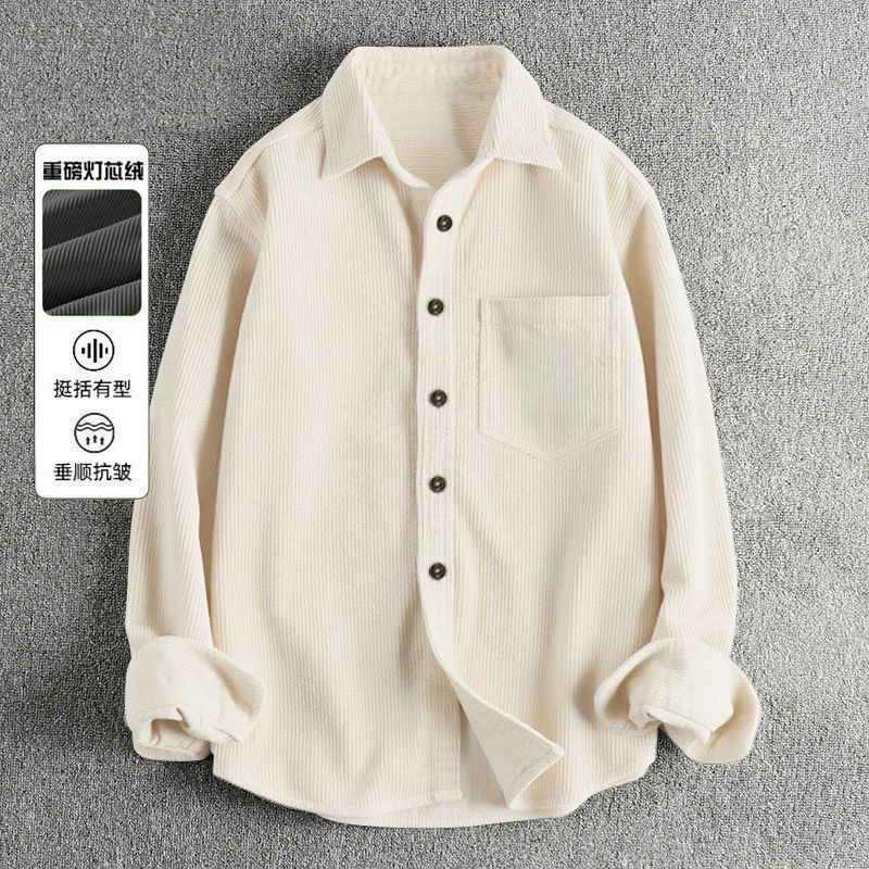 가을 남성 코듀로이 긴팔 셔츠 캐주얼 솔리드 컬러 세로 - Corduroy Button Up Shirt Men 리뷰 및 가격