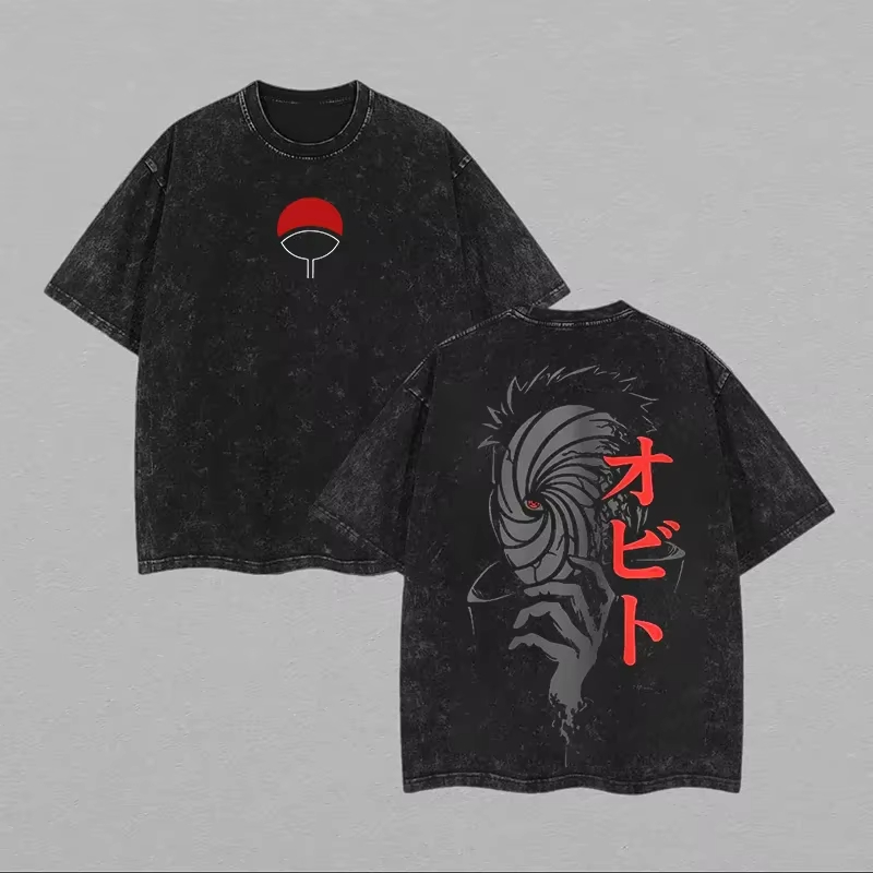 나루토 오비토 우치하 남성 티셔츠 마스크 빈티지 애시드 - Acid Wash Vintage Graphic T Shirt 리뷰 및 가격