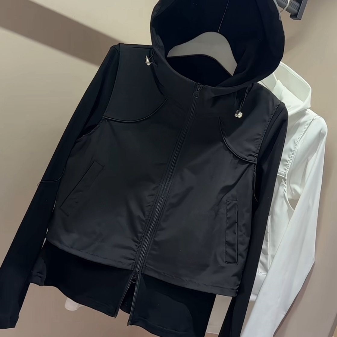 여성용 2-in-1 후드 재킷, 지퍼업 크롭 베스트(긴 - Jackets 리뷰 및 가격