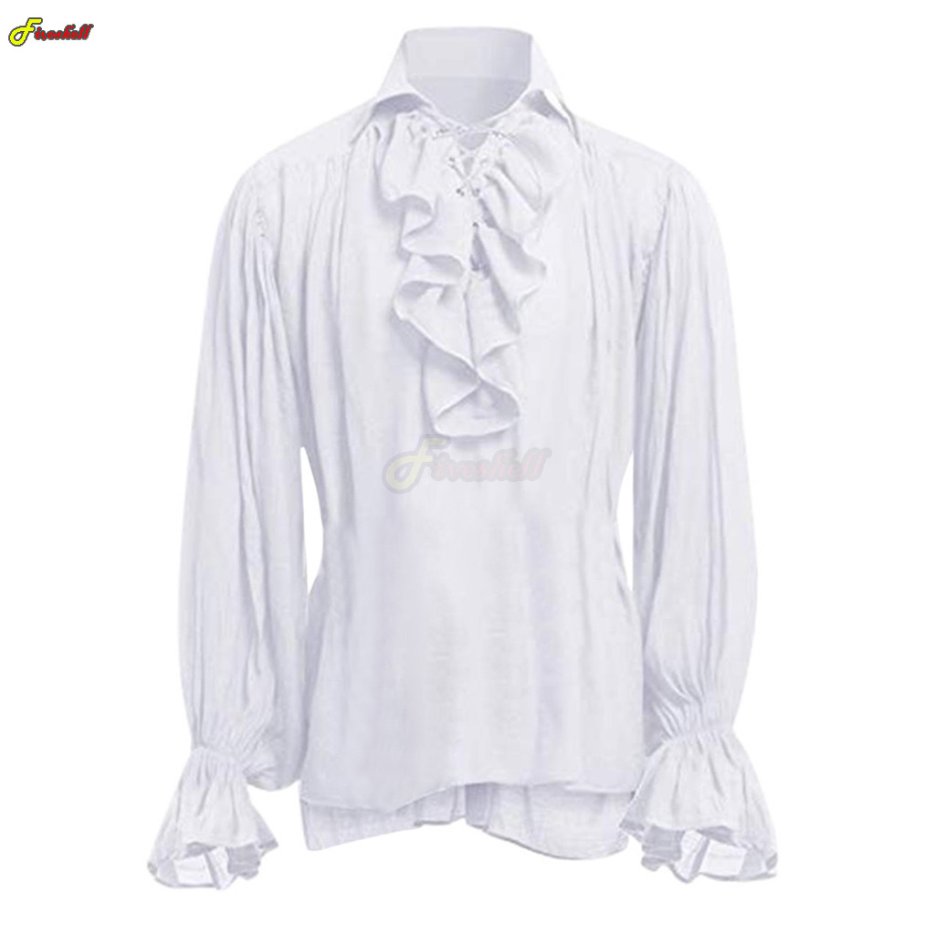 남성용 할로윈 레이스업 해적 셔츠, 중세 뱀파이어 왕자 - Medieval Gothic Lace Up Pirate Shirt 리뷰 및 가격