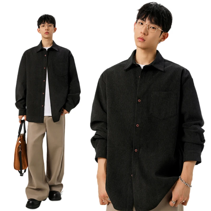 남성용 셔츠형 코듀로이 상의, 깃이 있는 디자인, 단일 - Corduroy Button Up Shirt Men 리뷰 및 가격