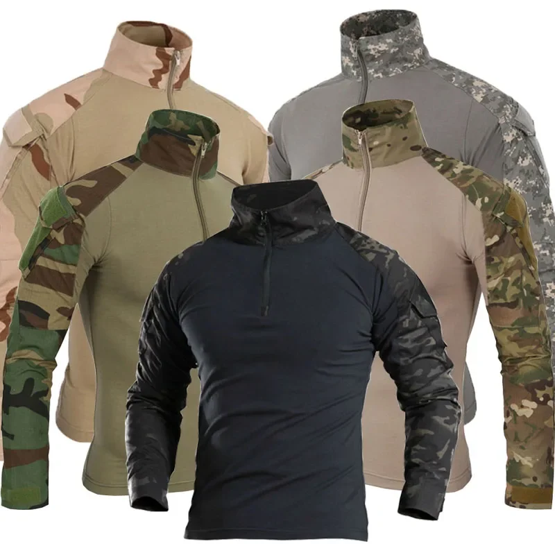 전투 셔츠 카모 카고 스포츠 탑 Airsoft 페인트  - Tactical Military Shirt Cargo 리뷰 및 가격