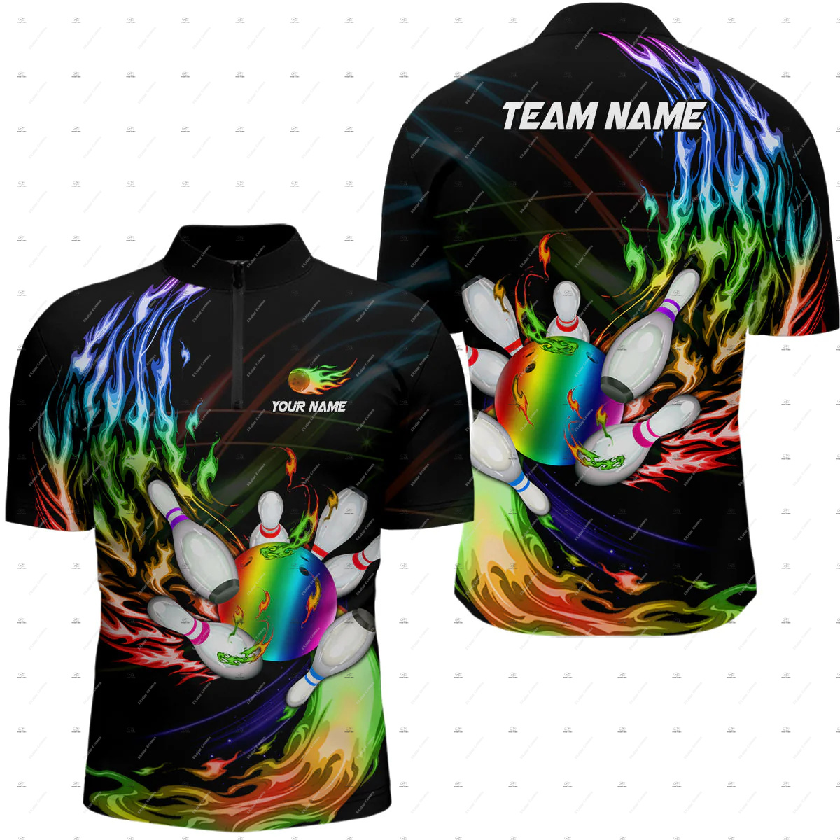 맞춤형 이름 볼링 해골 다채로운 불꽃 그래피티 빈티지  - Short Sleeve Bowling Shirt Retro 리뷰 및 가격