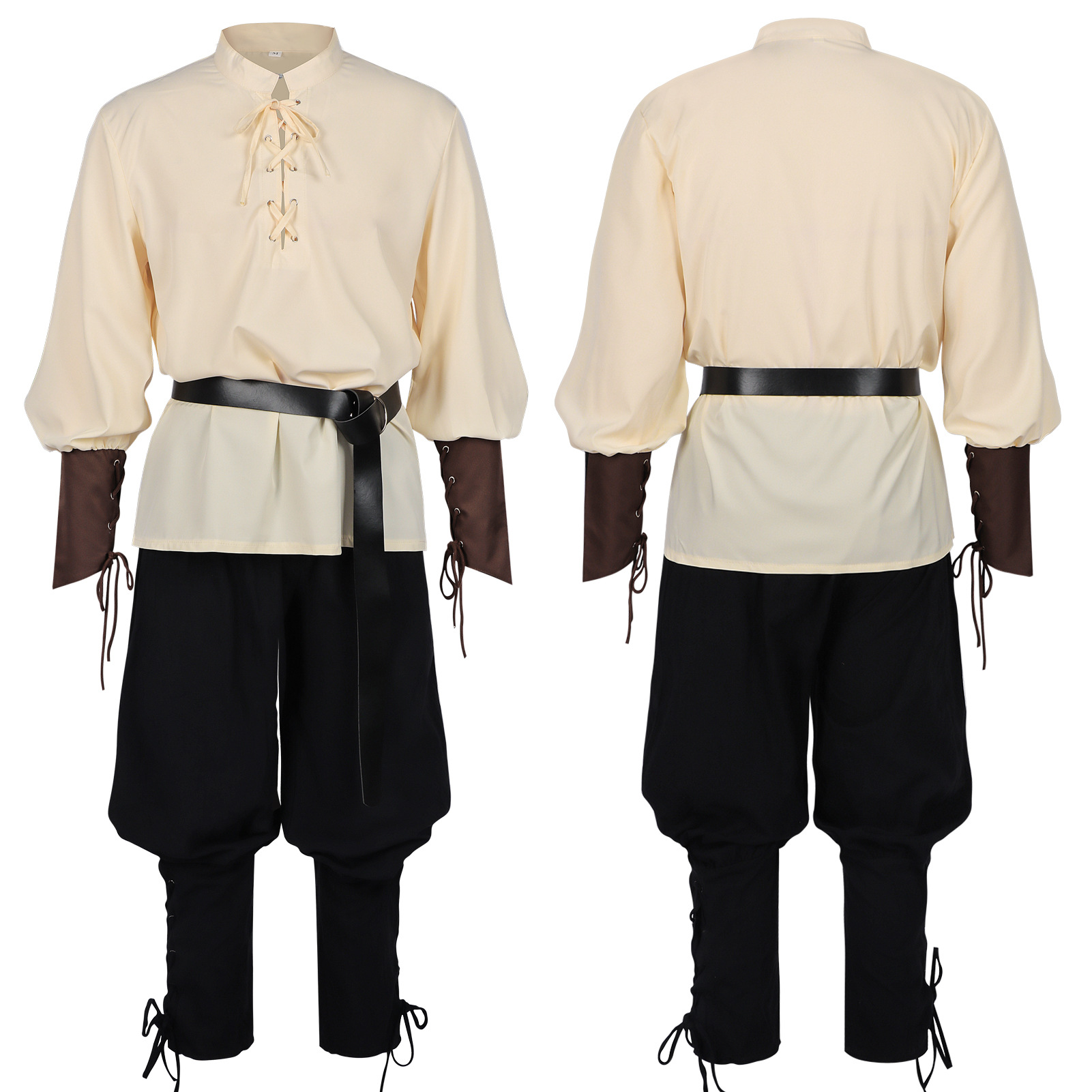 할로윈 해적 의상 남성용 중세 르네상스 LARP 셔츠( - Medieval Gothic Lace Up Pirate Shirt 리뷰 및 가격