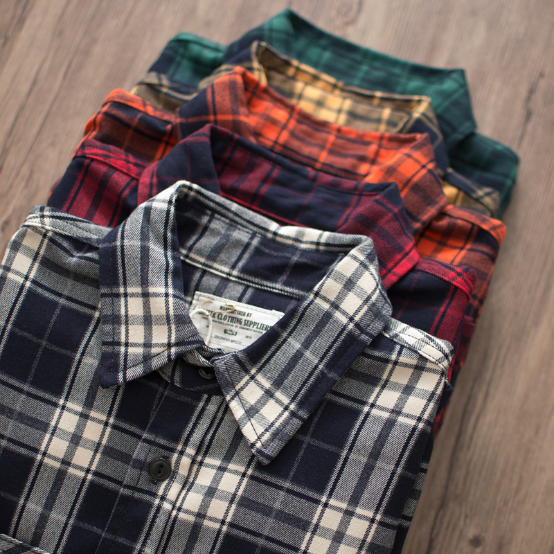 가을 신상 미국 레트로 300g 헤비웨이트 긴팔 라펠  - Flannel Plaid Shirt Heavy Weight 리뷰 및 가격