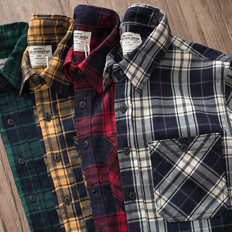 가을 신상 미국 레트로 300g 헤비웨이트 긴팔 라펠  - Flannel Plaid Shirt Heavy Weight 리뷰 및 가격