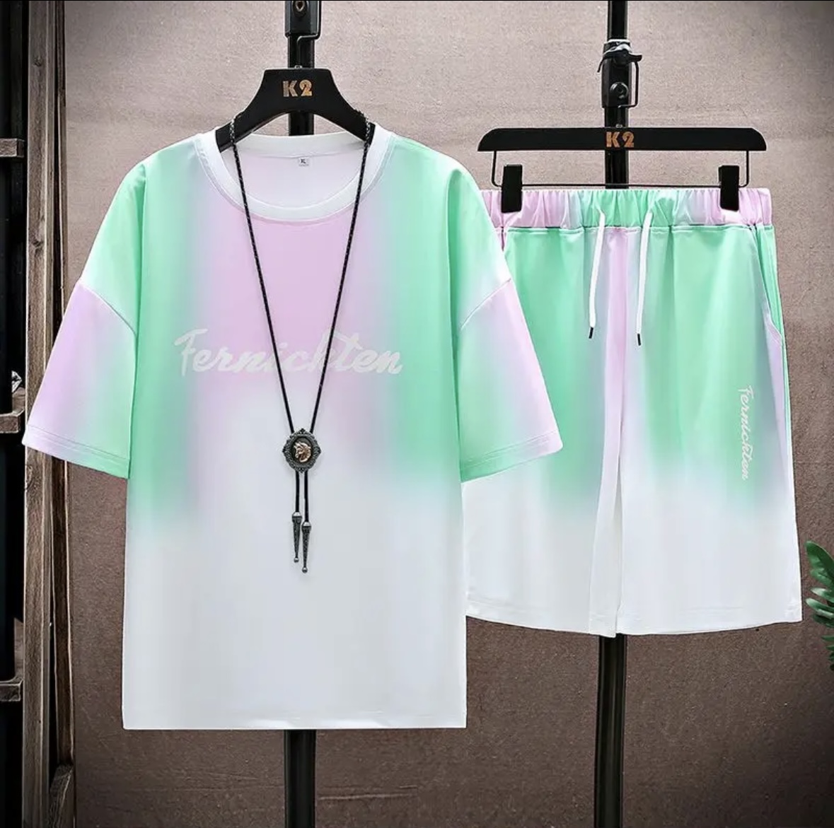 신상 핫세일 여름 커플 아이스 실크 세트, 루즈핏 한국 - T-Shirts 리뷰 및 가격